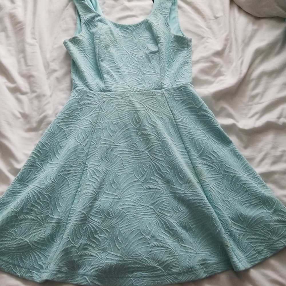 Textured pale blue summer dress